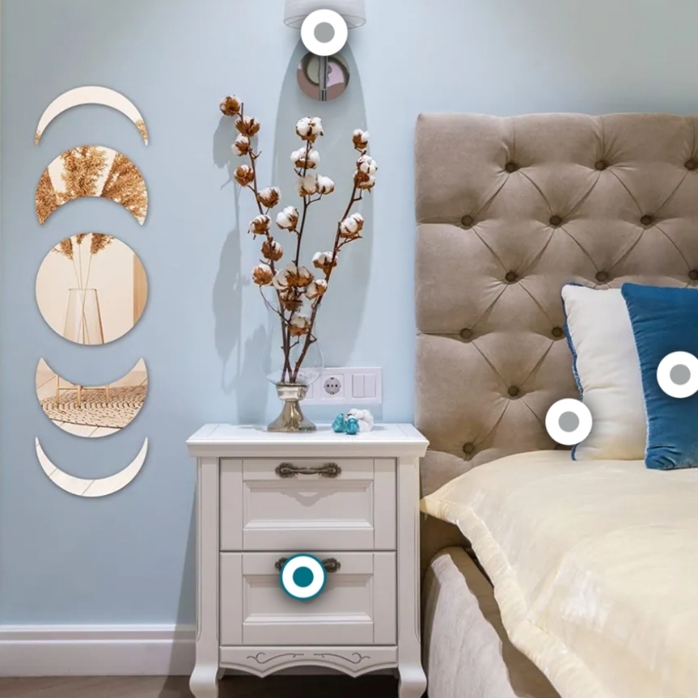 Moon Phase Mirror Wall Art NWT - Picture 3 of 3